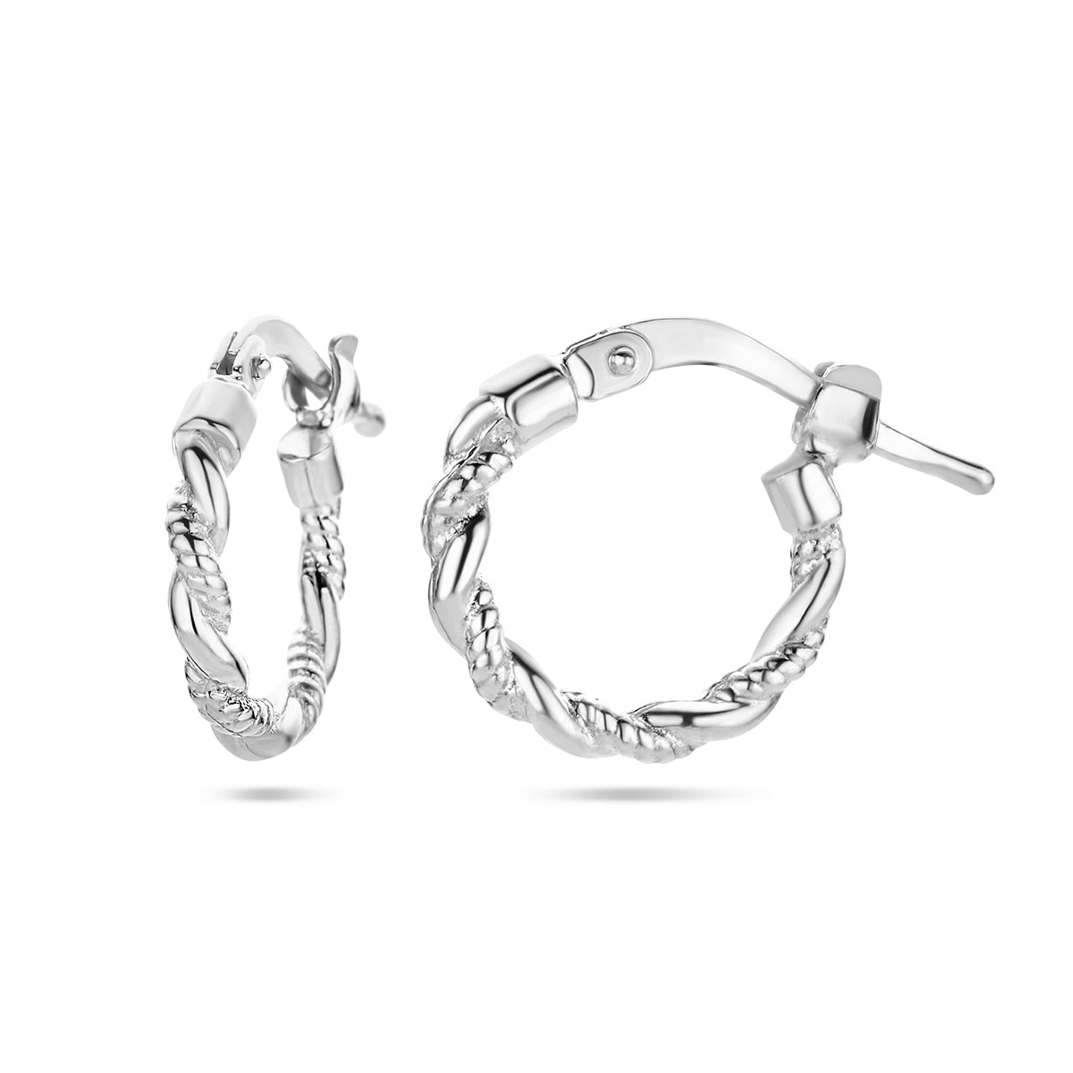 vDam Oorringen Gedraaide Buis Zilver Gerhodineerd 1336922