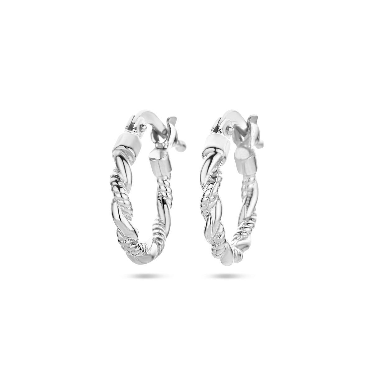 vDam Oorringen Gedraaide Buis Zilver Gerhodineerd 1336922