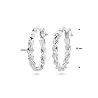 vDam Oorringen Gedraaide Buis Zilver Gerhodineerd 1336923