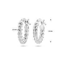 vDam Oorringen Gedraaide Buis Zilver Gerhodineerd 1336924