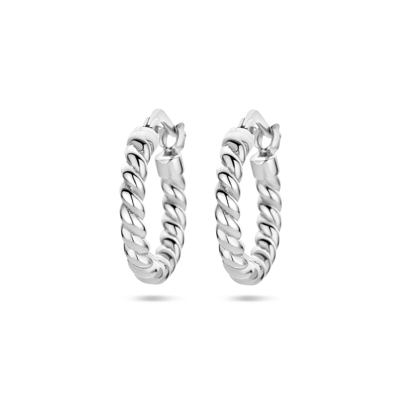 vDam Oorringen Gedraaide Buis Zilver Gerhodineerd 1336925