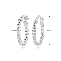 vDam Oorringen Gedraaide Buis Zilver Gerhodineerd 1336926