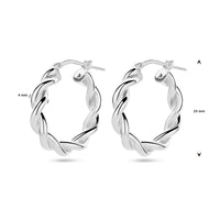 vDam Oorringen Gedraaide Buis Zilver Gerhodineerd 1338737