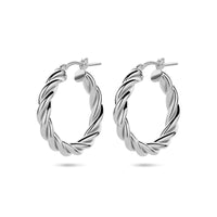 vDam Oorringen Gedraaide Buis Zilver Gerhodineerd 1338764