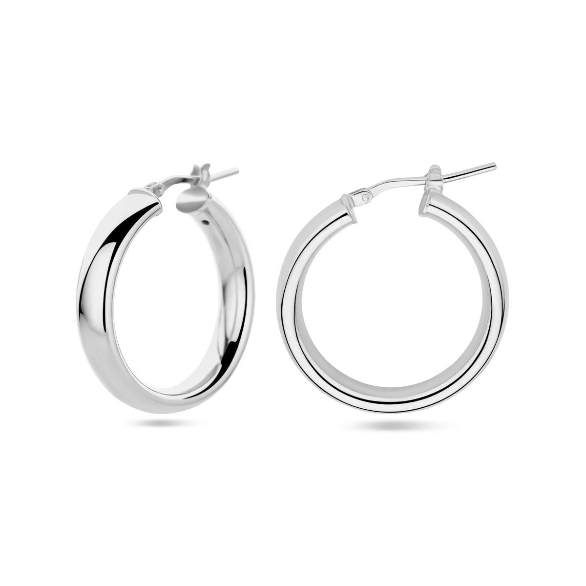 vDam Oorringen Half Ronde Buis Zilver Gerhodineerd 1338736