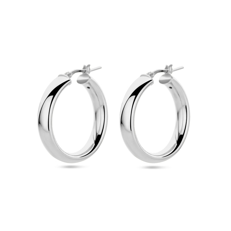 vDam Oorringen Half Ronde Buis Zilver Gerhodineerd 1338736