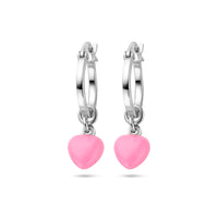 vDam Oorringen Hart Emaille Zilver Gerhodineerd 1338236