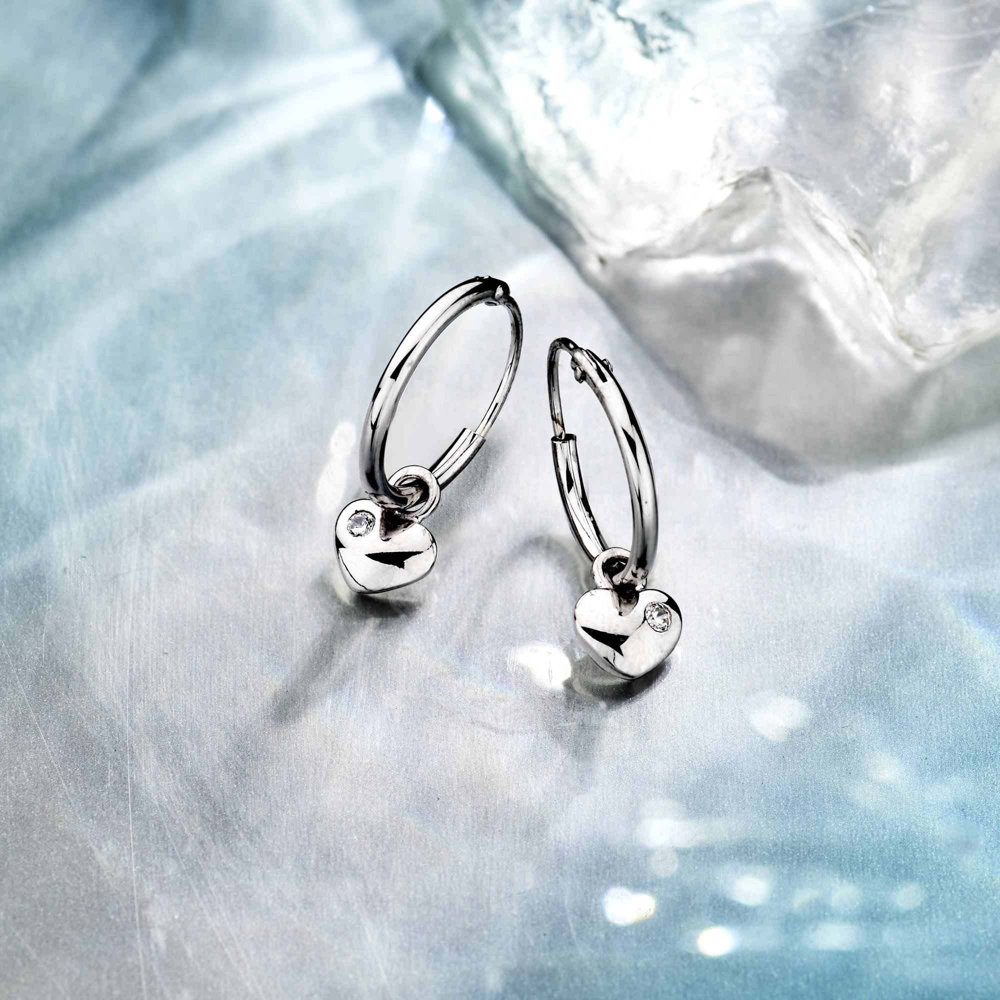 vDam Oorringen Hart Zirkonia Zilver Gerhodineerd 1337870