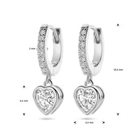 vDam Oorringen Hart Zirkonia Zilver Gerhodineerd 1338773