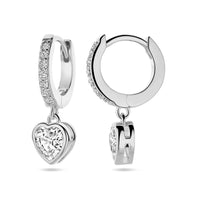 vDam Oorringen Hart Zirkonia Zilver Gerhodineerd 1338773