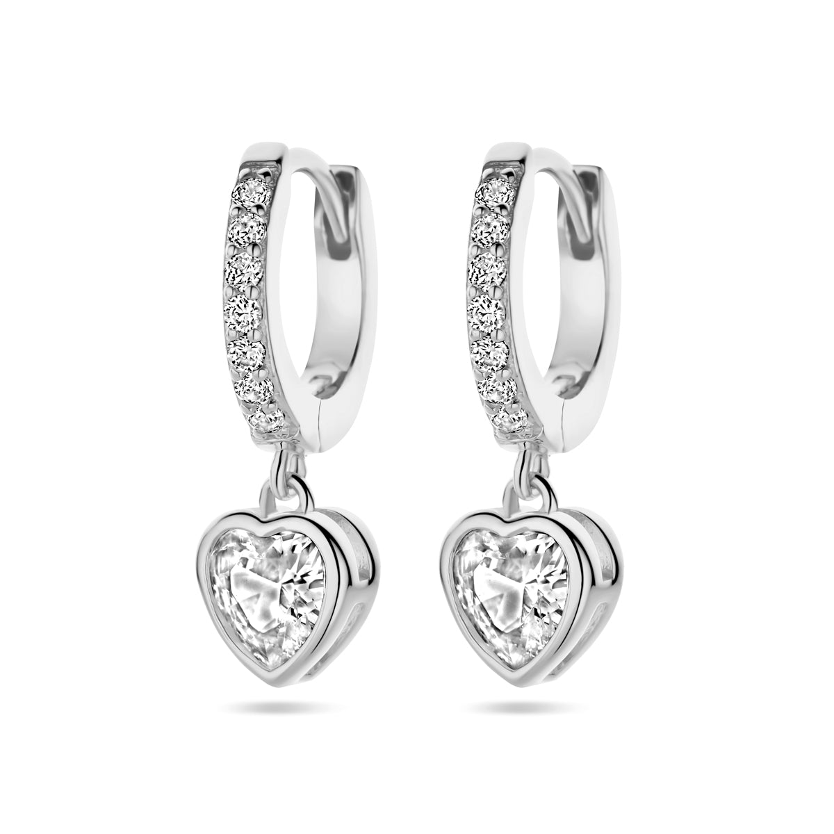 vDam Oorringen Hart Zirkonia Zilver Gerhodineerd 1338773
