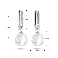 vDam Oorringen Paperclip Barok Parel Zilver Gerhodineerd 1336543