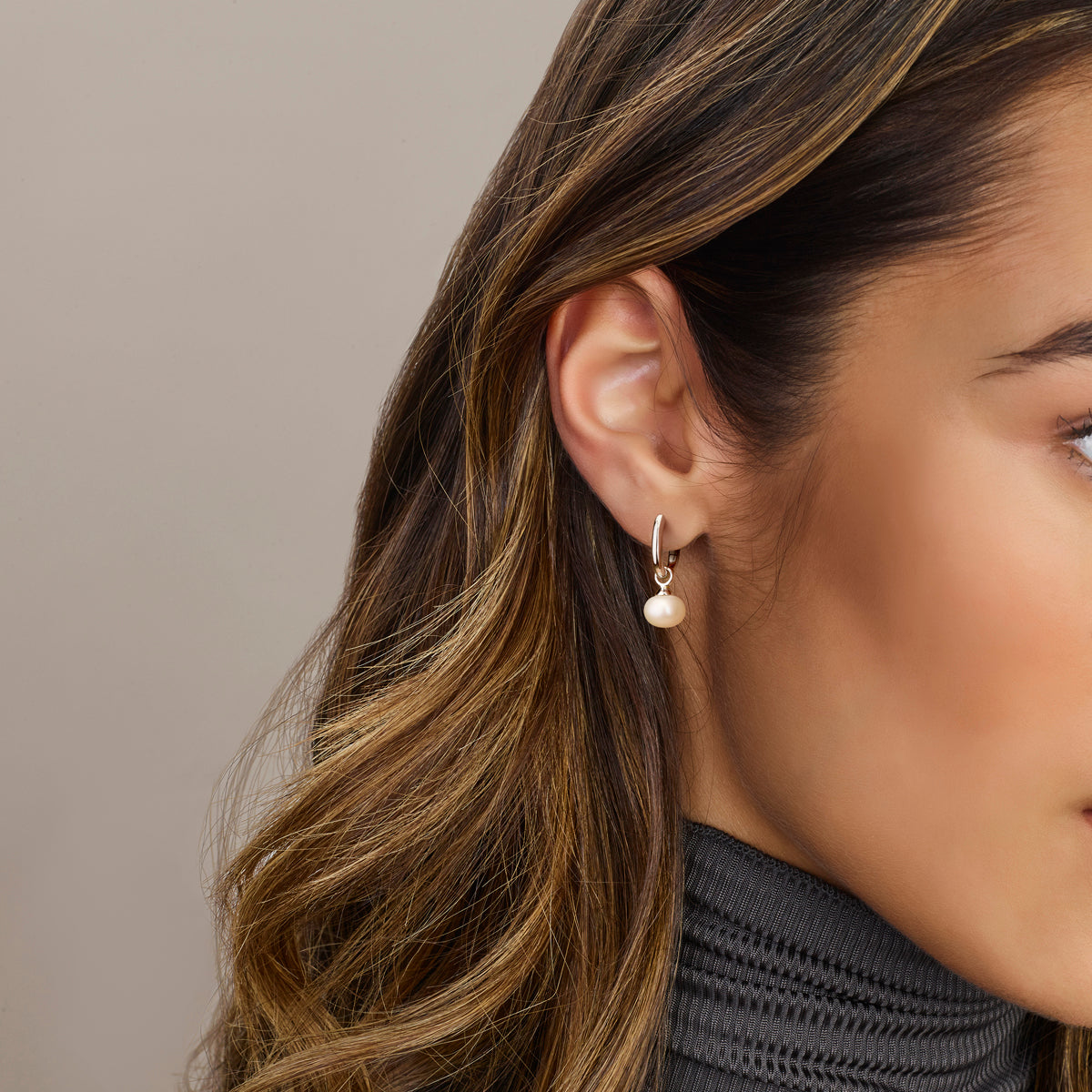 vDam Oorringen Parel 23 Mm Zilver Gerhodineerd 1341945