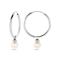 vDam Oorringen Parel 35 Mm Zilver Gerhodineerd 1339107