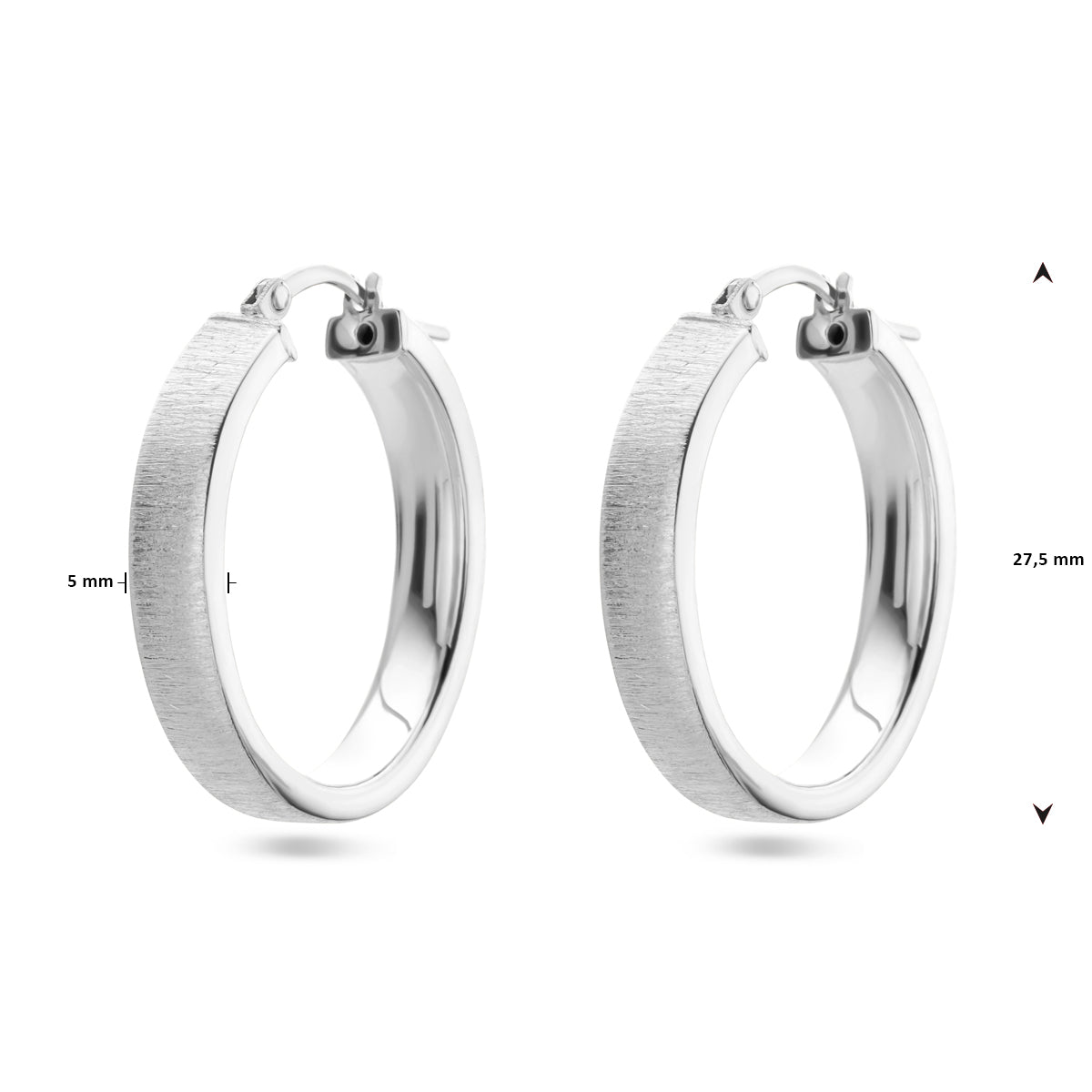 vDam Oorringen Poli/mat Zilver Gerhodineerd 1338403