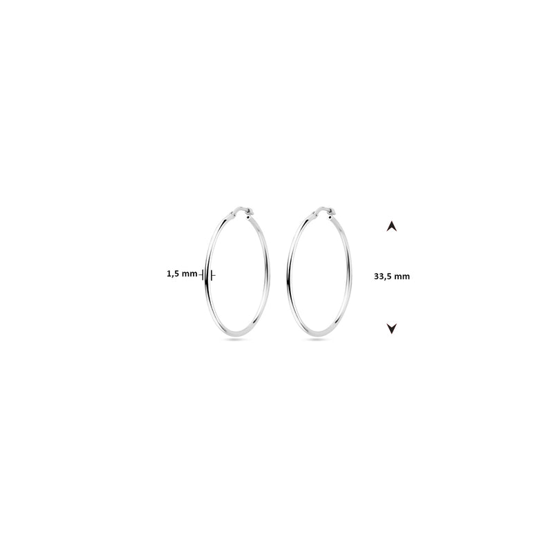 vDam Oorringen Ronde Buis 1,5 Mm Zilver Wit 1021863