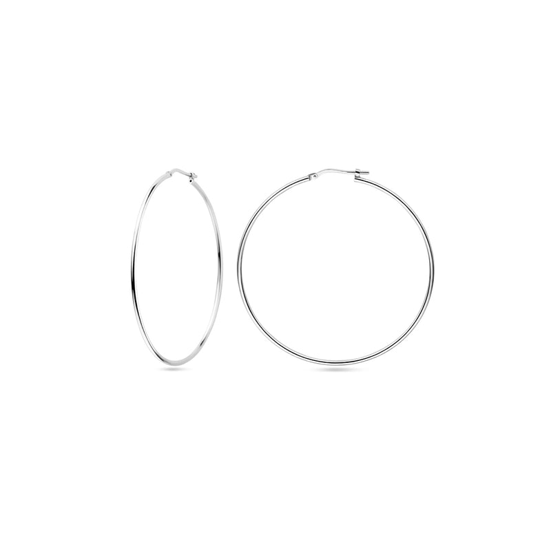 vDam Oorringen Ronde Buis 1,5 Mm Zilver Wit 1021865