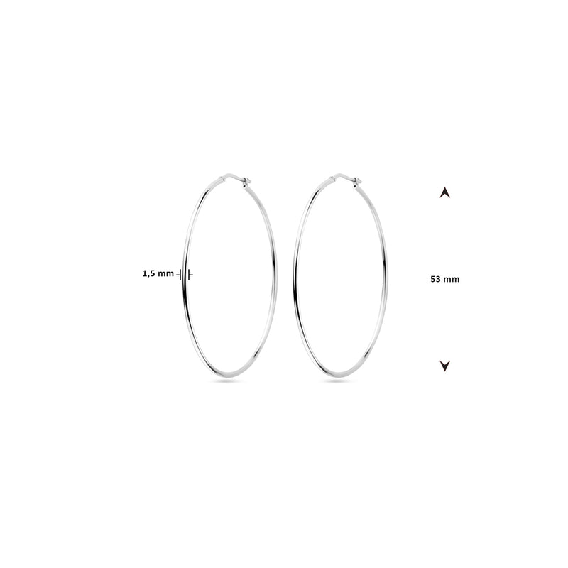 vDam Oorringen Ronde Buis 1,5 Mm Zilver Wit 1021865