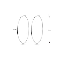 vDam Oorringen Ronde Buis 1,5 Mm Zilver Wit 1021867