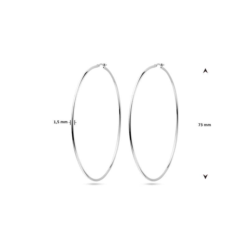 vDam Oorringen Ronde Buis 1,5 Mm Zilver Wit 1021867