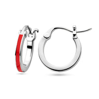 vDam Oorringen Rood Emaille Zilver Gerhodineerd 1338926