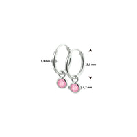vDam Oorringen Roze Zirkonia Zilver Wit 1019456