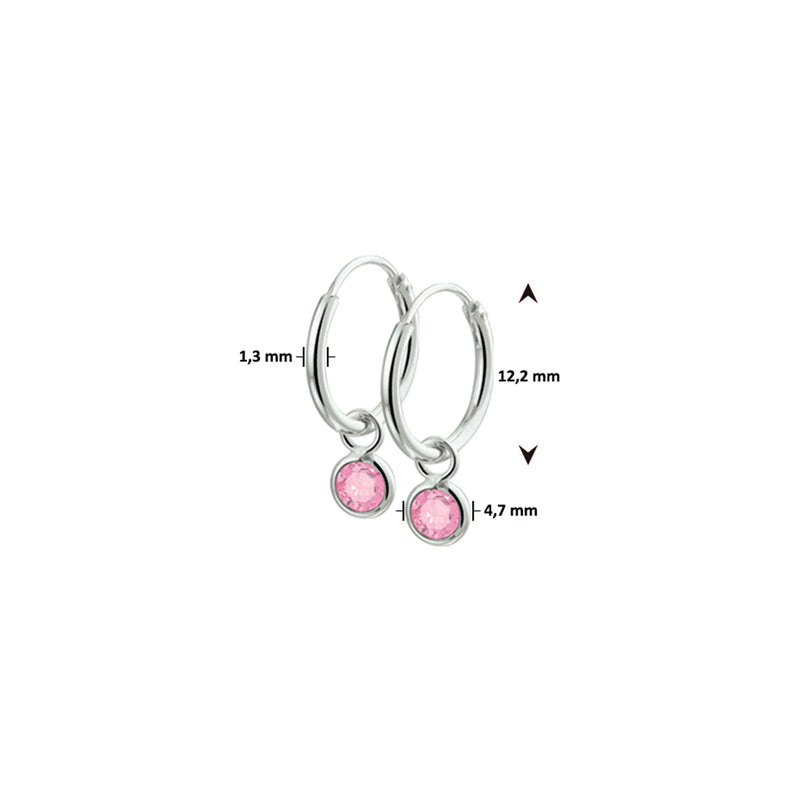 vDam Oorringen Roze Zirkonia Zilver Wit 1019456