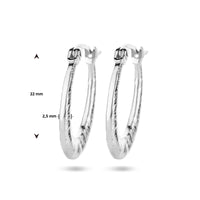 vDam Oorringen Scratch Motief Zilver Gerhodineerd 1335723