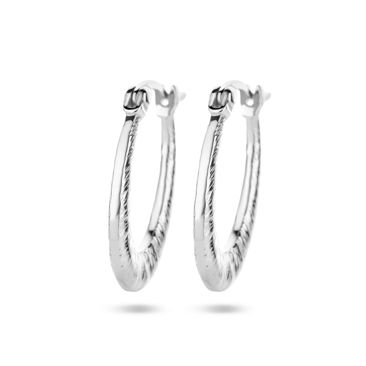 vDam Oorringen Scratch Motief Zilver Gerhodineerd 1335723