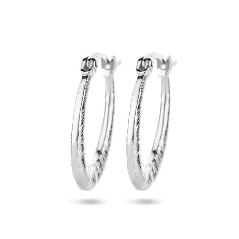 vDam Oorringen Scratch Motief Zilver Gerhodineerd 1335723