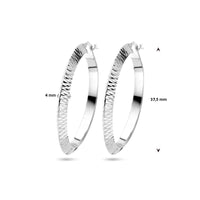 vDam Oorringen Spitse Buis Gediamanteerd Zilver Gerhodineerd 1336874