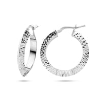 vDam Oorringen Spitse Buis Gediamanteerd Zilver Gerhodineerd 1336875