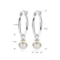 vDam Oorringen Synth Parel Zilver Gerhodineerd 1338466