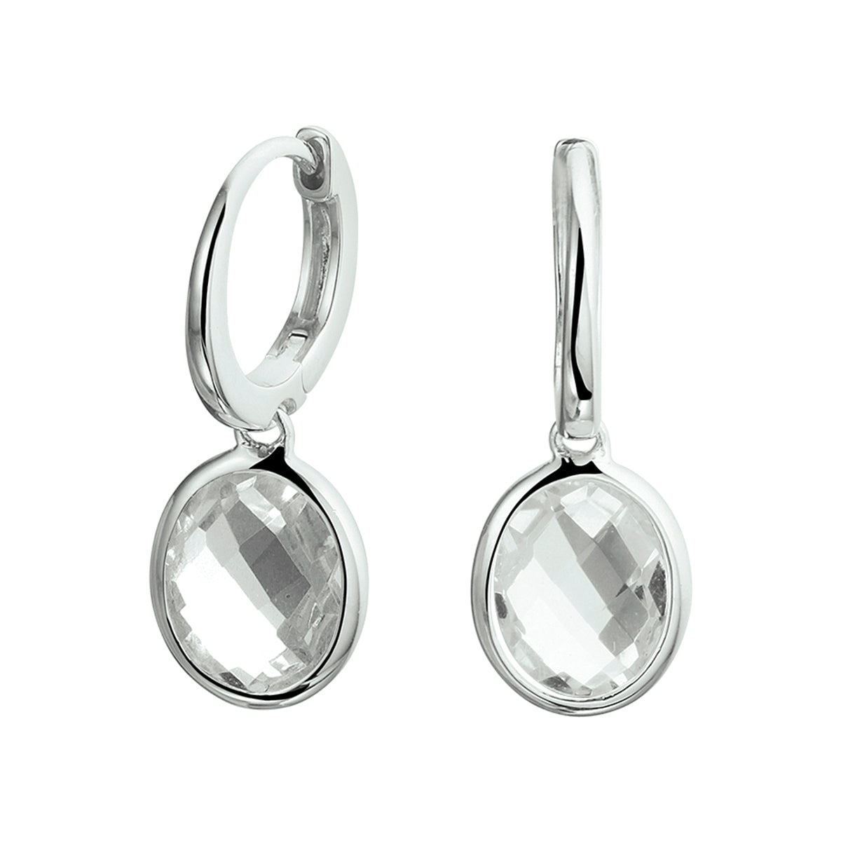 vDam Oorringen Wit Topaas Zilver Gerhodineerd 1329479