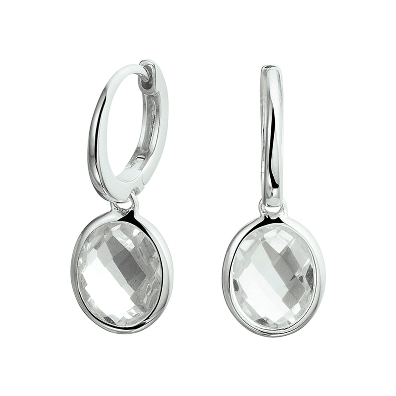 vDam Oorringen Wit Topaas Zilver Gerhodineerd 1329479