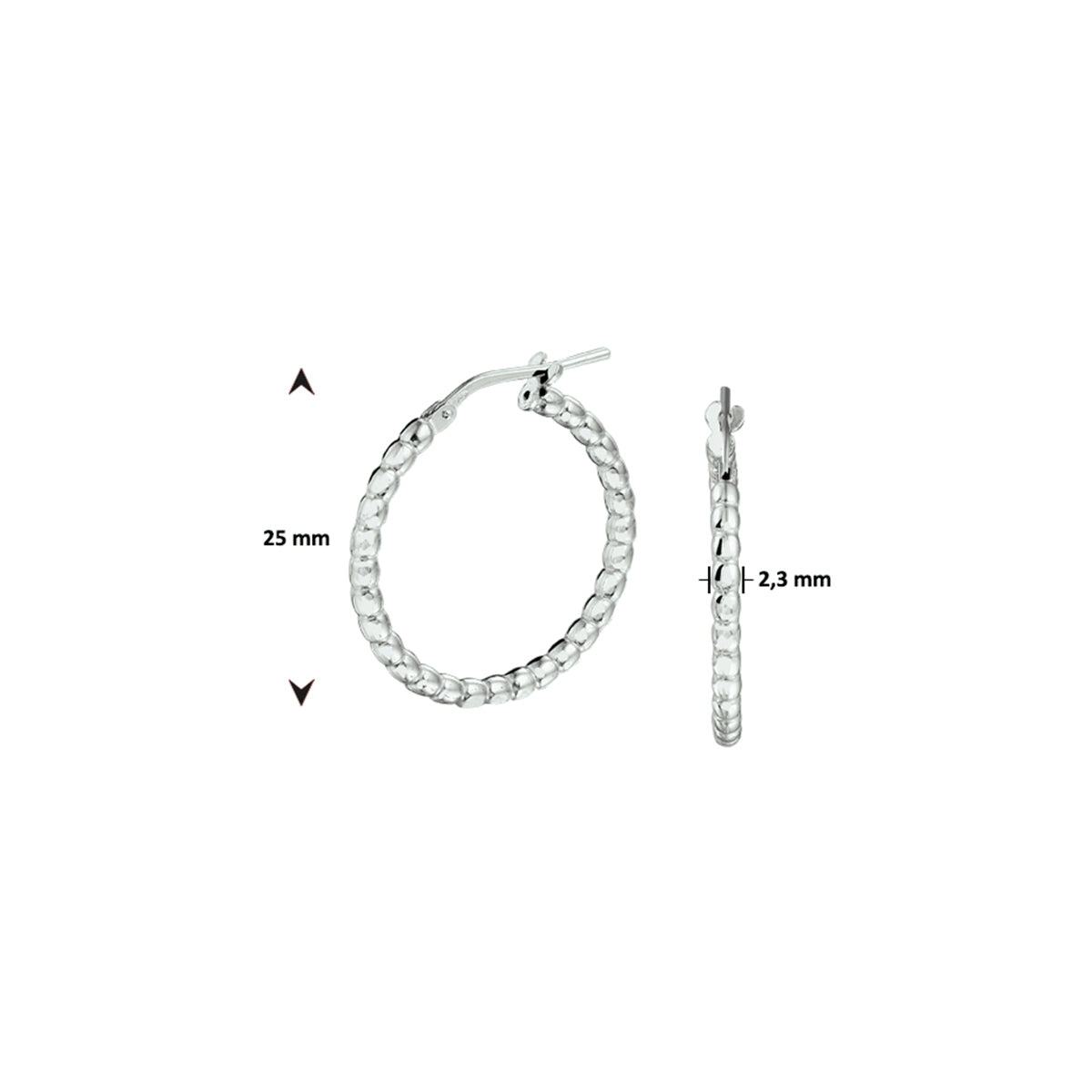 vDam Oorringen Zilver Gerhodineerd 1332110