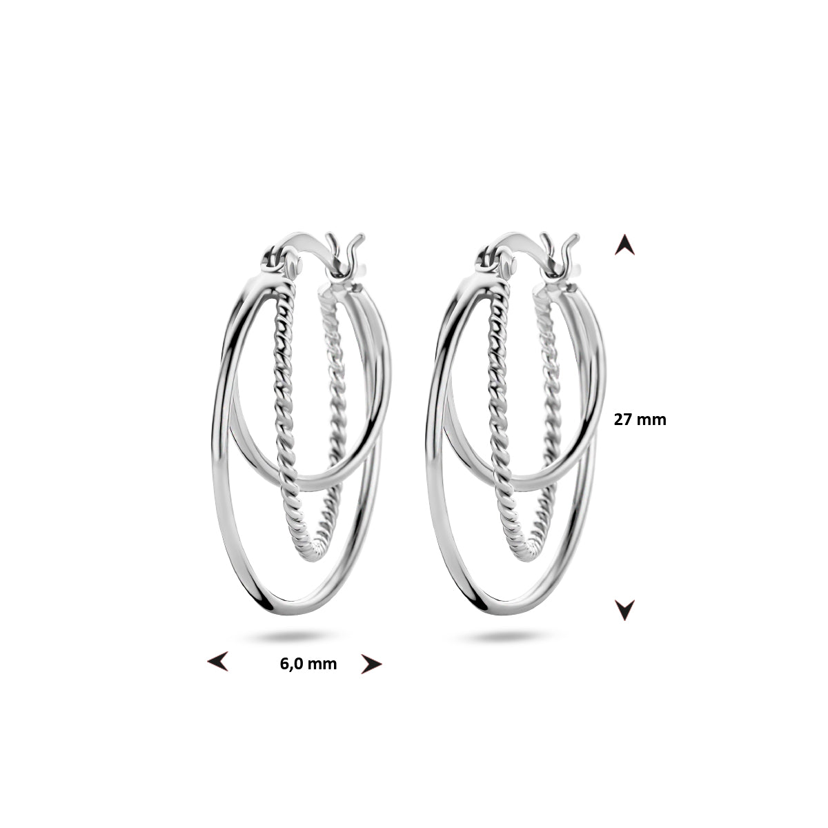 vDam Oorringen Zilver Gerhodineerd 1334759