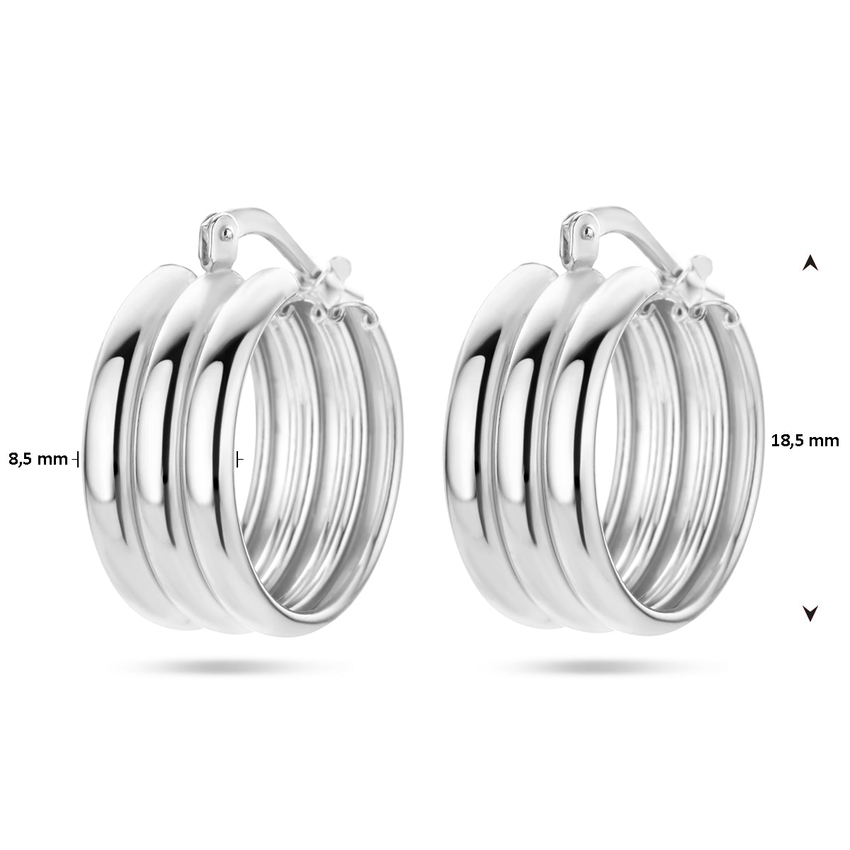 vDam Oorringen Zilver Gerhodineerd 1336918