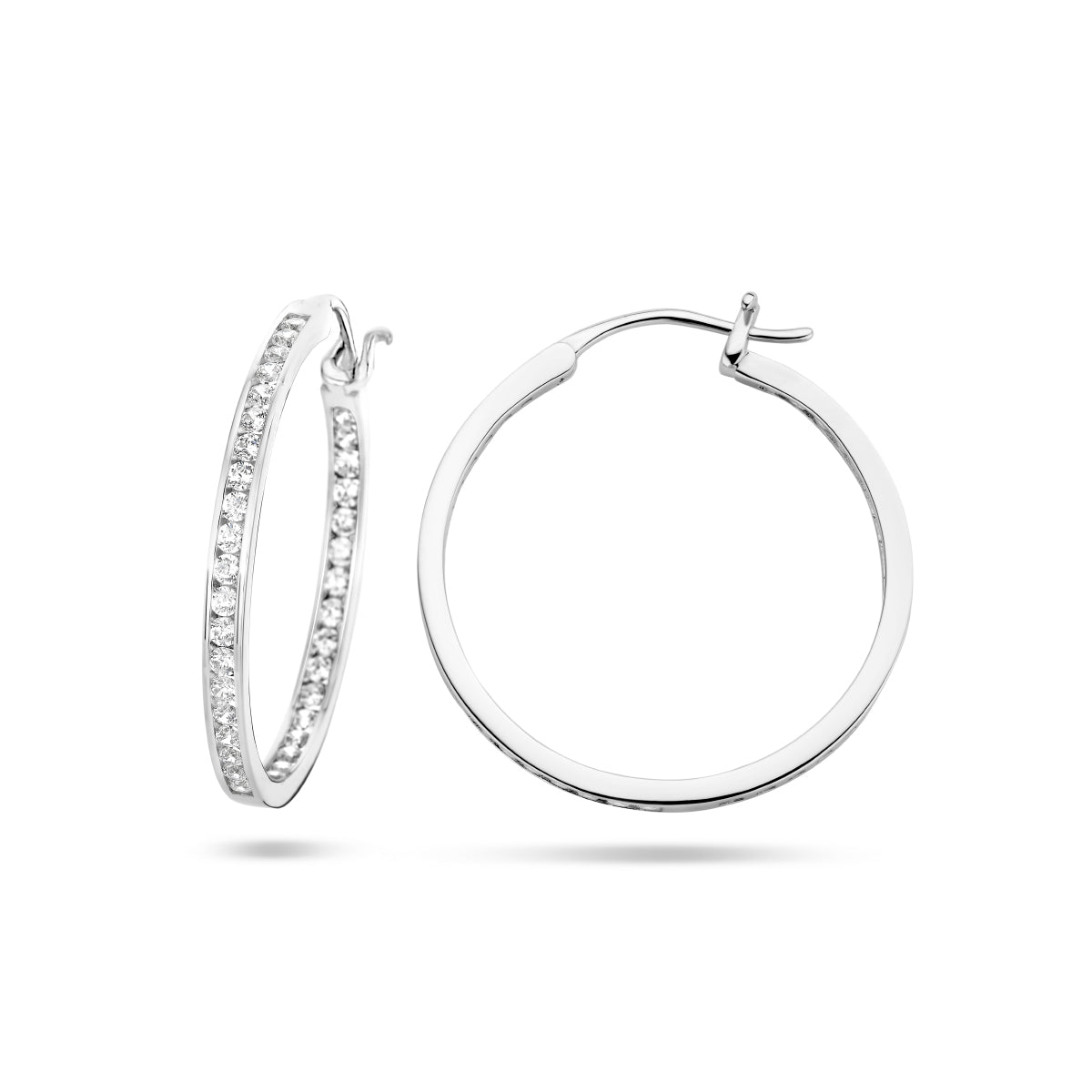 vDam Oorringen Zirkonia Zilver Gerhodineerd 1335746