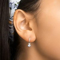 vDam Oorringhangers Hart Strass Zilver Wit 1019458