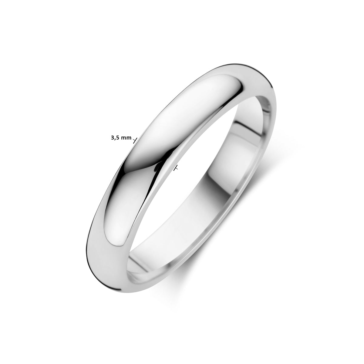 vDam Ring 3,5 Mm Zilver Gerhodineerd 1339943 Maat 16½