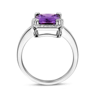 vDam Ring Amethistkleurig En Wit Zirkonia Halo Zilver Gerhodineerd 1336822 Maat 16½