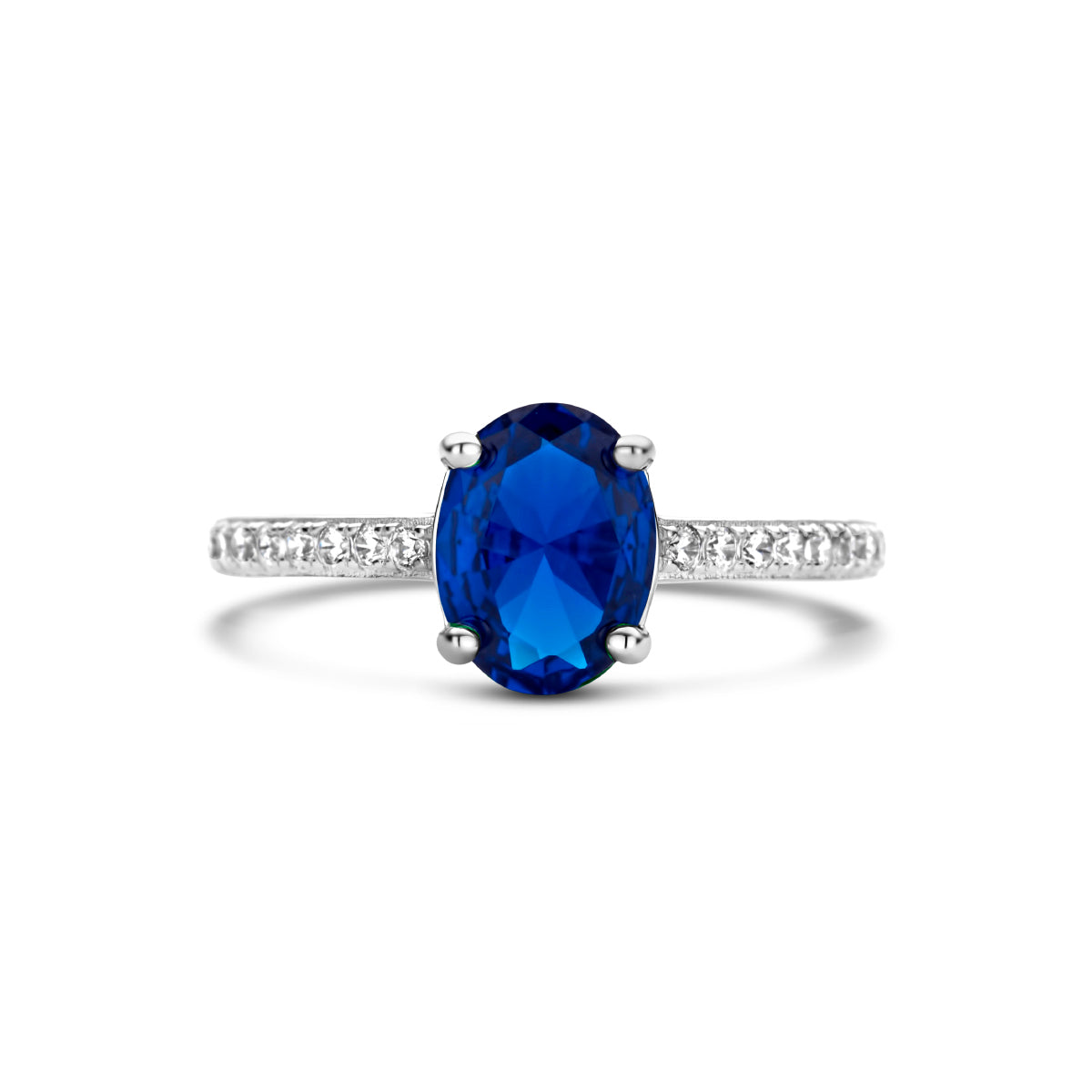 vDam Ring Blauw En Wit Zirkonia Zilver Gerhodineerd 1335857 Maat 17¾