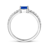 vDam Ring Blauw En Wit Zirkonia Zilver Gerhodineerd 1336073 Maat 17¼