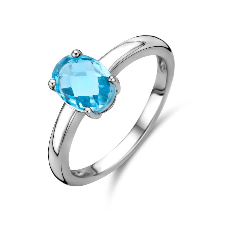 vDam Ring Blauw Topaas Zilver Gerhodineerd 1336962