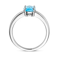 vDam Ring Blauw Topaas Zilver Gerhodineerd 1336962 Maat 17¾
