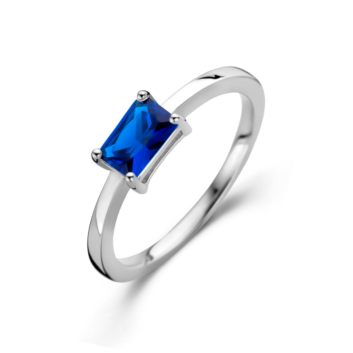 vDam Ring Blauw Zirkonia Zilver Gerhodineerd 1335968