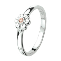 vDam Ring Bloem Roze Zirkonia Zilver Gerhodineerd 1330232