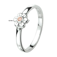 vDam Ring Bloem Roze Zirkonia Zilver Gerhodineerd 1330236 Maat 15½
