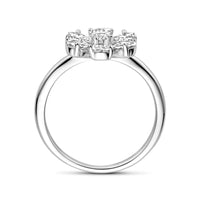 vDam Ring Bloem Wit Zirkonia Zilver Gerhodineerd 1339197 Maat 17¼